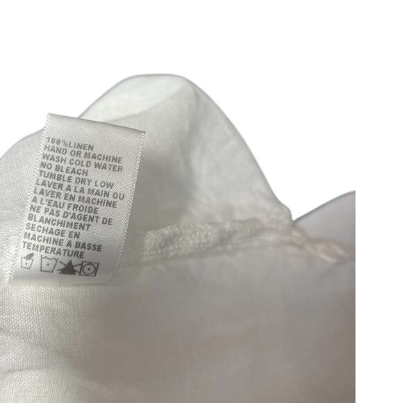 James Perse Linen Shirt Dress Button-Down Drawstring Waist White Size 1 Small - Picture 10 of 10